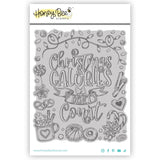 christmas calories rubber cling background stamp set