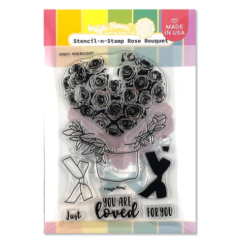 STENCIL N STAMP ROSE BOUQUET