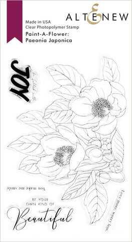 PAINT A FLOWER PEONIA JAPONICA OUTLINE