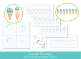 SWEET SCOOPS STENCIL & CLEAR STAMP COMBO